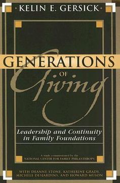 portada generations of giving: leadership and continuity in family foundations (in English)