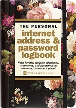 portada Midnight Floral Internet Address & Password Logbook 