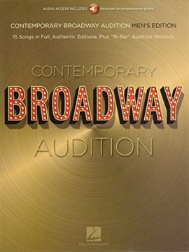 portada Contemporary Broadway Audition: Men's Edition - Book/Online Audio: Full Song + 16-Bar Version,