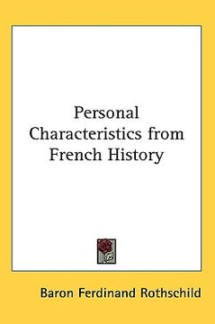 portada personal characteristics from french history (en Inglés)