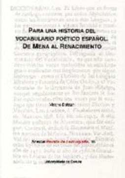 portada para una historia del vocabulario poético español: de mena al renacimiento