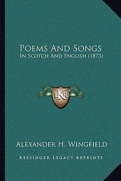 portada poems and songs: in scotch and english (1873) (en Inglés)