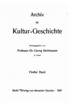 portada Archiv für Kulturgeschichte (en Alemán)