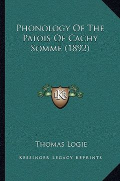 portada phonology of the patois of cachy somme (1892) (en Inglés)
