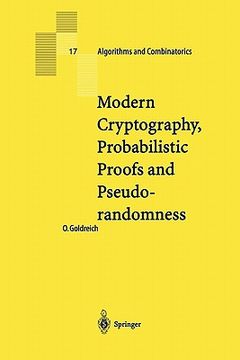 portada modern cryptography, probalistic proofs and pseudorandomness (in English)