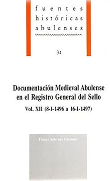 portada doc. medieval abulense reg.gral.sello xii. 8-1-1496 a 16-1-1497/ f.h.a. nº 34