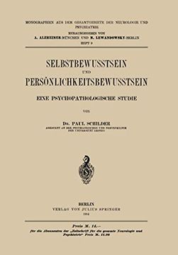portada Selbstbewusstsein und Persönlichkeitsbewusstsein: Eine Psychopathologische Studie (in German)