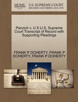 portada panzich v. u s u.s. supreme court transcript of record with supporting pleadings (en Inglés)