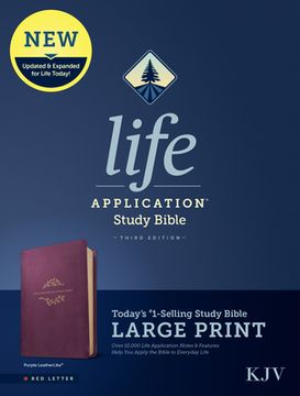portada KJV Life Application Study Bible, Third Edition, Large Print (Leatherlike, Purple, Red Letter) (en Inglés)