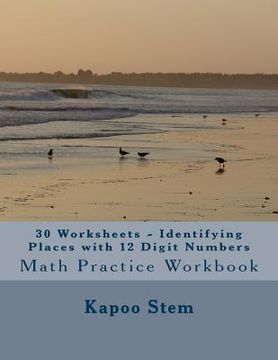 portada 30 Worksheets - Identifying Places with 12 Digit Numbers: Math Practice Workbook (en Inglés)