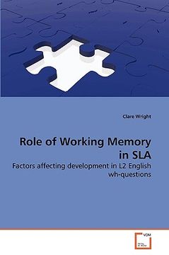 portada role of working memory in sla (en Inglés)