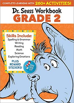 portada Dr. Seuss Workbook: Grade 2: 260+ fun Activities With Stickers and More! (Spelling, Phonics, Reading Comprehension, Grammar, Math, Addition & Subtraction, Science) (Dr. Seuss Workbooks) (en Inglés)