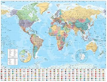 portada Collins World Wall Laminated map (en Inglés)