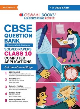 portada Oswaal CBSE Question Bank Class 10 Computer Applications, Chapterwise and Topicwise Solved Papers For Board Exams 2025 (in English)