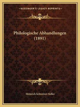 portada Philologische Abhandlungen (1891) (en Alemán)