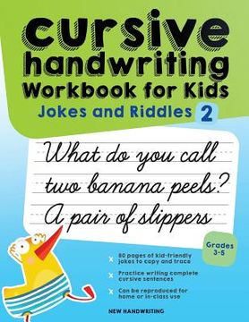 portada Cursive Handwriting Workbook for Kids: Jokes and Riddles 2