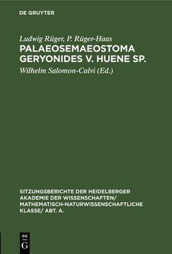 portada Palaeosemaeostoma Geryonides v. Huene sp. (en Alemán)