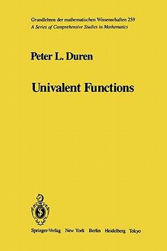portada univalent functions (en Inglés)