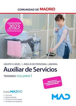 portada Auxiliar de Servicios (Grupo v, Nivel 1, Area b) de la Comunidad de Madrid.