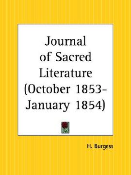 portada journal of sacred literature, october 1853 to january 1854