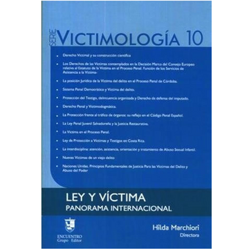 portada victimologia 10. ley y victima. panorama internacional