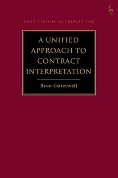 portada A Unified Approach To Contract Interpretation (hart Studies In Private Law) (en Inglés)