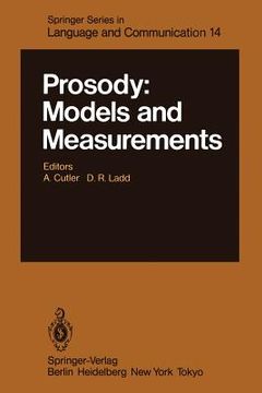 portada prosody: models and measurements (en Inglés)