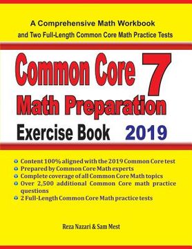 portada Common Core 7 Math Preparation Exercise Book: A Comprehensive Math Workbook and Two Full-Length Common Core 7 Math Practice Tests (in English)