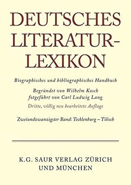 portada Deutsches Literatur-Lexikon, Band 22, Tecklenburg-Tilisch (German Edition)