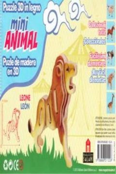 portada Leon Mini Animal Puzle de Madera en 3d