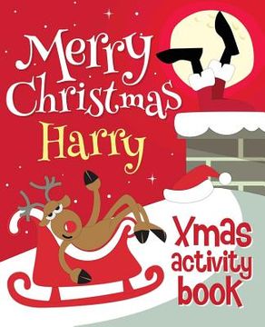 portada Merry Christmas Harry - Xmas Activity Book: (Personalized Children's Activity Book)