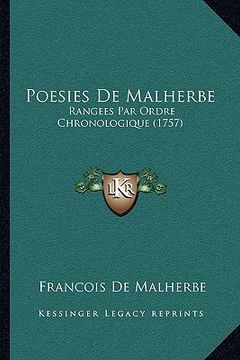 portada poesies de malherbe: rangees par ordre chronologique (1757) (in English)
