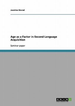 portada age as a factor in second language acquisition (en Inglés)