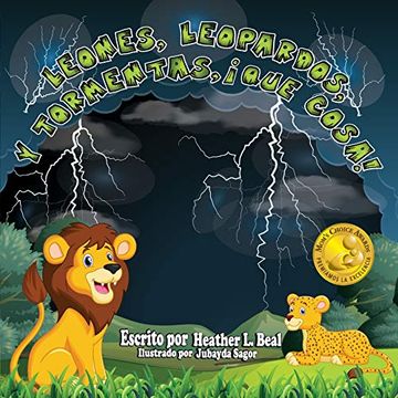 portada Leones, Leopardos y Tormentas,¡ Que Cosa!  Un Libro de Seguridad de Tormentas