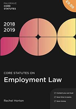 portada Core Statutes on Employment law 2018-19 (Macmillan Core Statutes) 