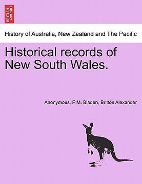 portada historical records of new south wales.