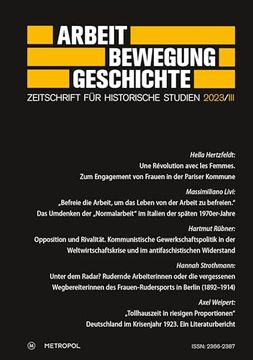 portada Arbeit - Bewegung - Geschichte (in German)