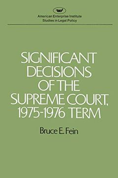 portada Significant Decisions of the Supreme Court 1975-76 (Aei Studies) (en Inglés)