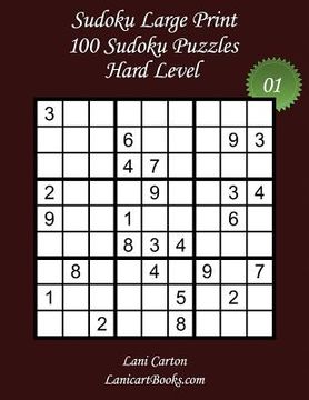 portada Sudoku Large Print - Hard Level - N°1: 100 Hard Sudoku Puzzles - Puzzle Big Size (8.3"x8.3") and Large Print (36 points) (in English)