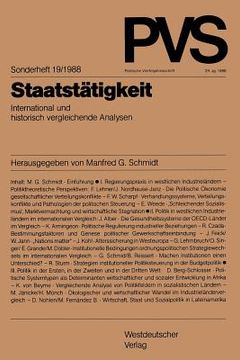portada Staatstätigkeit: International Und Historisch Vergleichende Analysen (en Alemán)