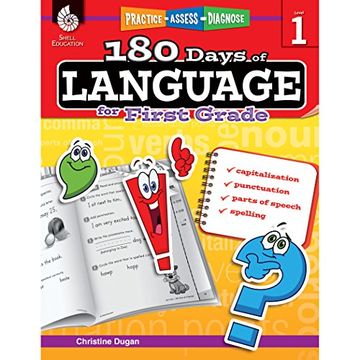 portada 180 Days of Language for First Grade – Build Grammar Skills and Boost Reading Comprehension Skills With This 1st Grade Workbook (180 Days of Practice) (en Inglés)