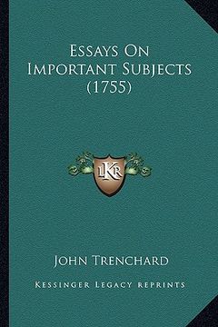 portada essays on important subjects (1755) (in English)