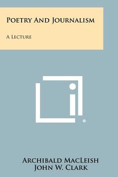 portada poetry and journalism: a lecture