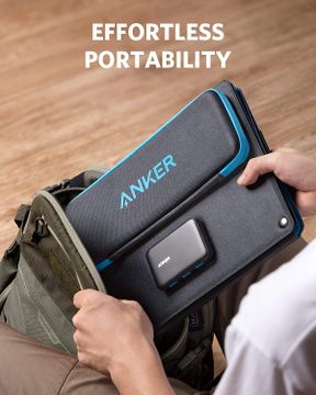 Anker® Cargador solar portátil USB de 24 W de 3 puertos con panel CIGS plegable