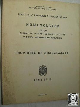 portada Nomenclator de la Provincia de Guadalajara