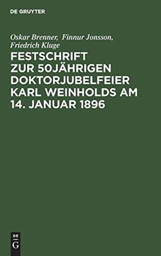 portada Festschrift zur 50Jährigen Doktorjubelfeier Karl Weinholds am 14. Januar 1896 