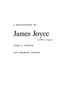 portada A Bibliography of James Joyce, 1882-1941