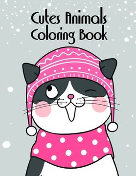 portada Cutes Animals Coloring Book: An Adorable Coloring Christmas Book with Cute Animals, Playful Kids, Best for Children (en Inglés)