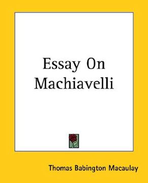 portada essay on machiavelli (en Inglés)