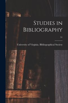 portada Studies in Bibliography; 51 (en Inglés)